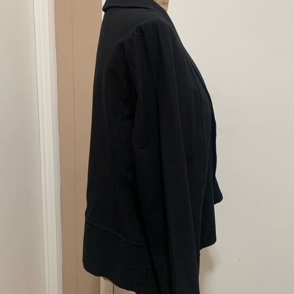 Eileen Fisher Black Open Front Cardigan 3/4 Sleeve - Picture 3 of 7
